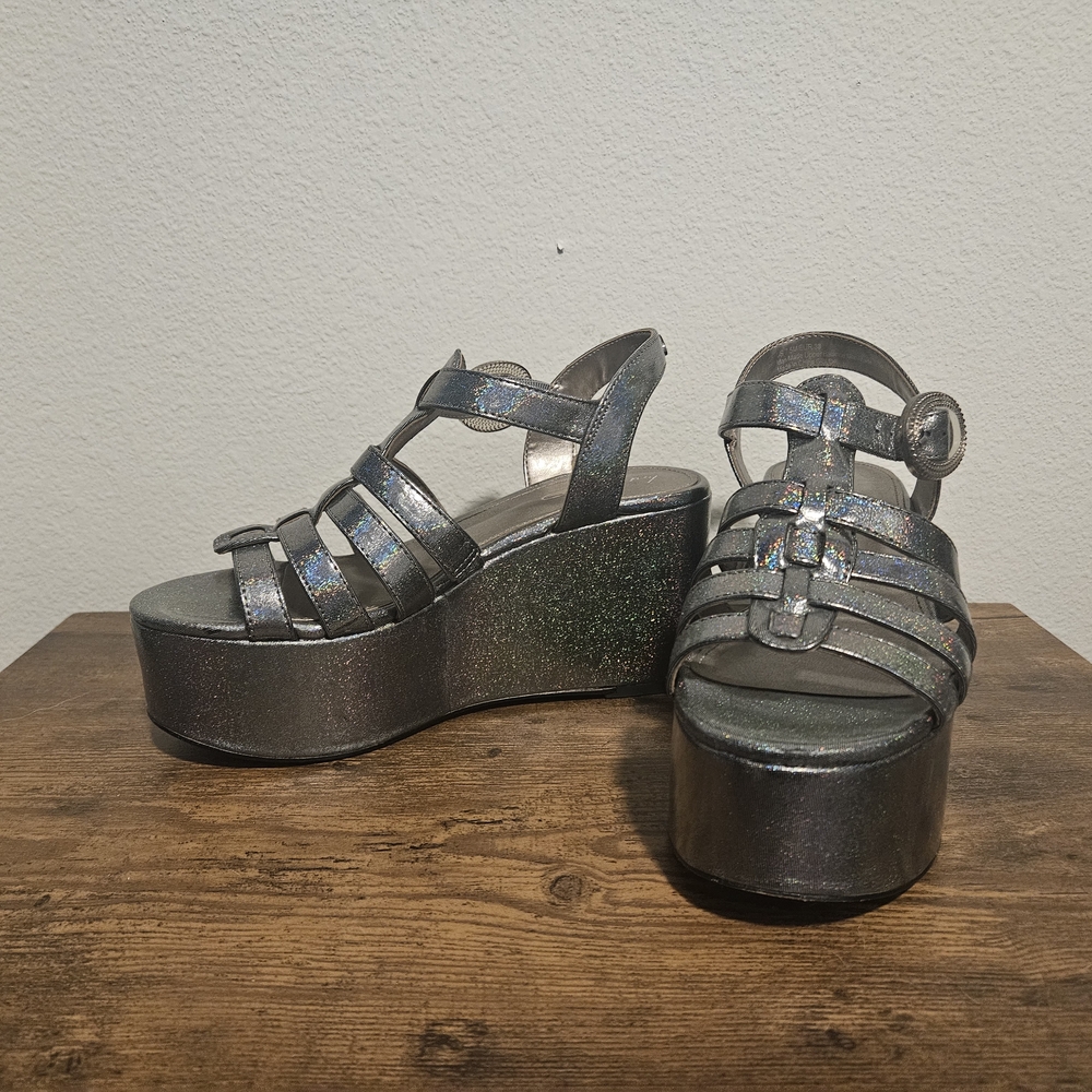Circus by Sam Edelman Metallic, Iridescent Platform Sandals 7.5
